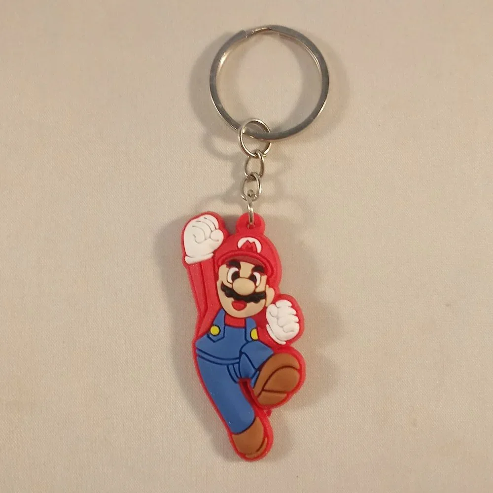 Men's Silver Mario Brothers Mario Luigi Characters Keychain Key Ring Lot of 2